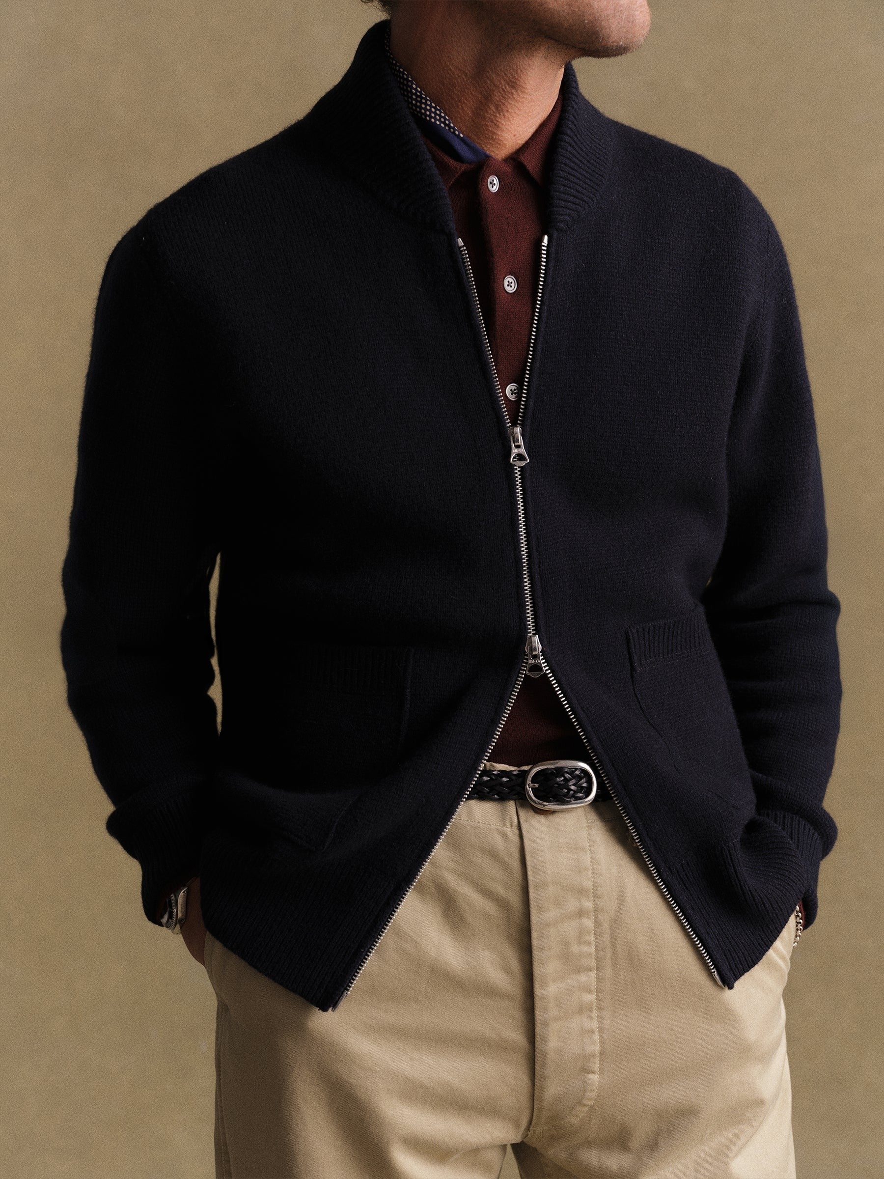 Heritage Wool Zip Cardigan